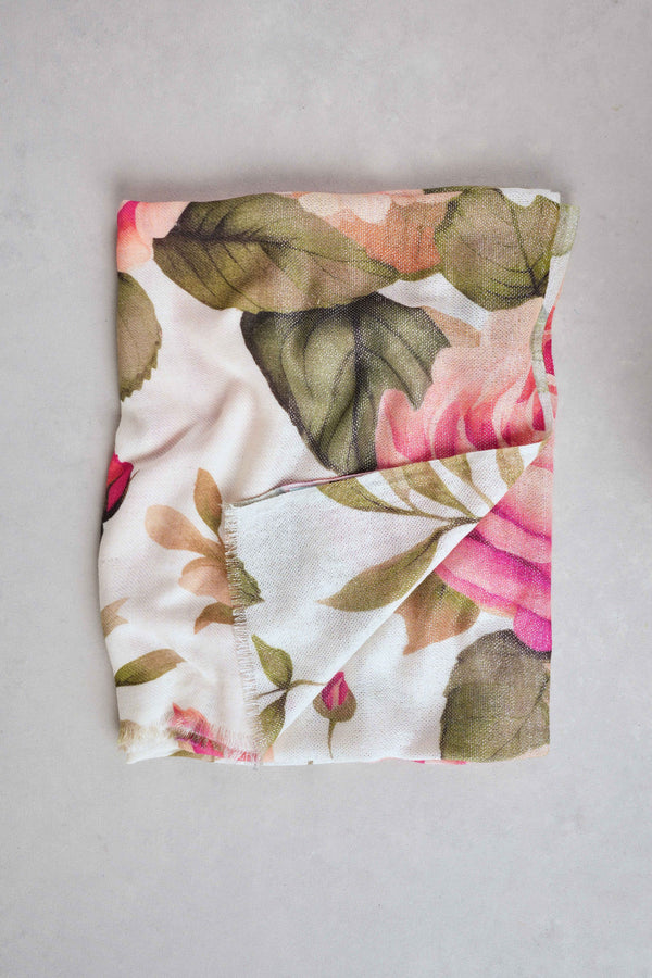 Metallic Floral Scarf – Multicolour