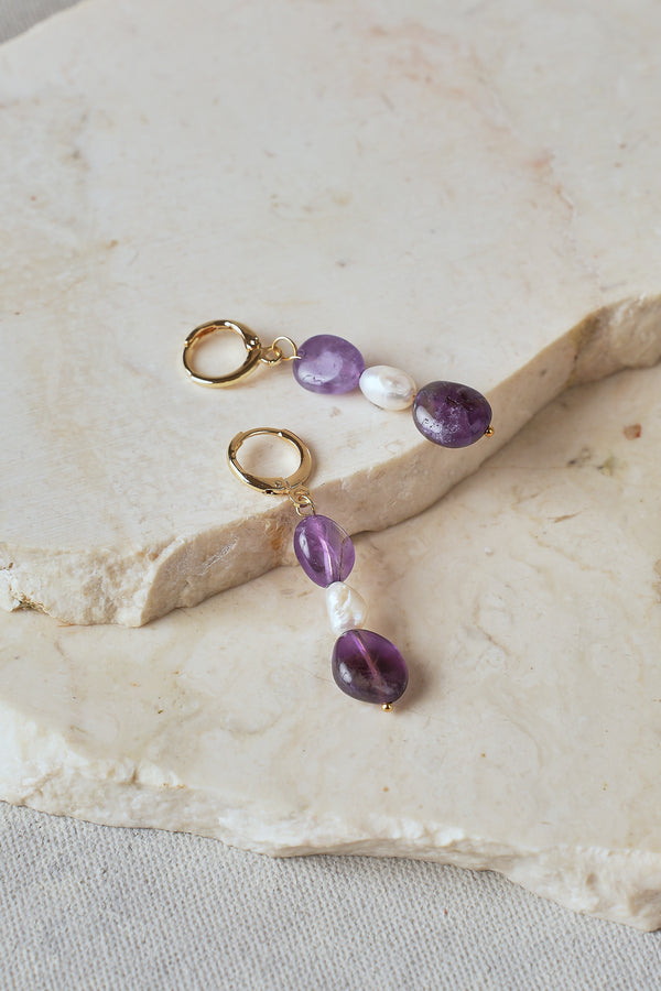 Pearl & Stone Earrings – Multicolour