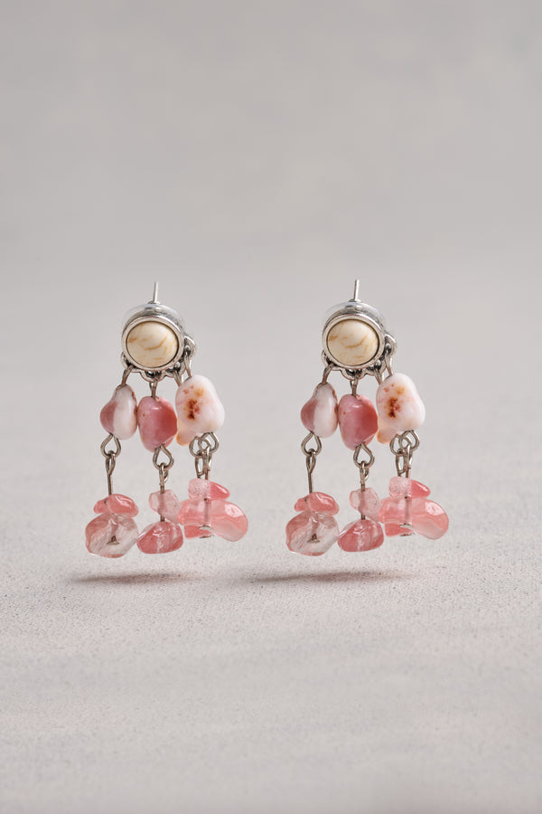 Mixed Bead Earrings - Pink
