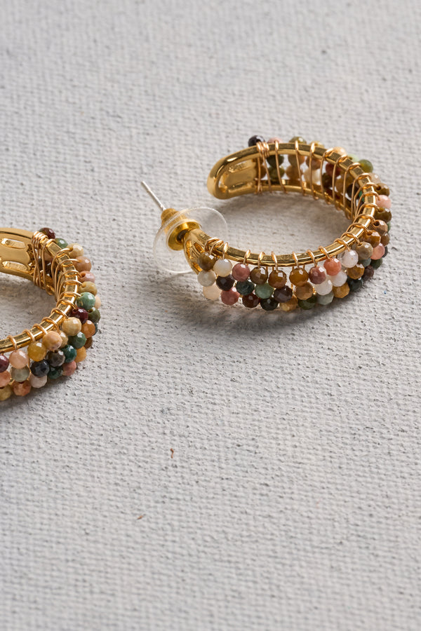 Coloured Bead Hoops - Multicolour