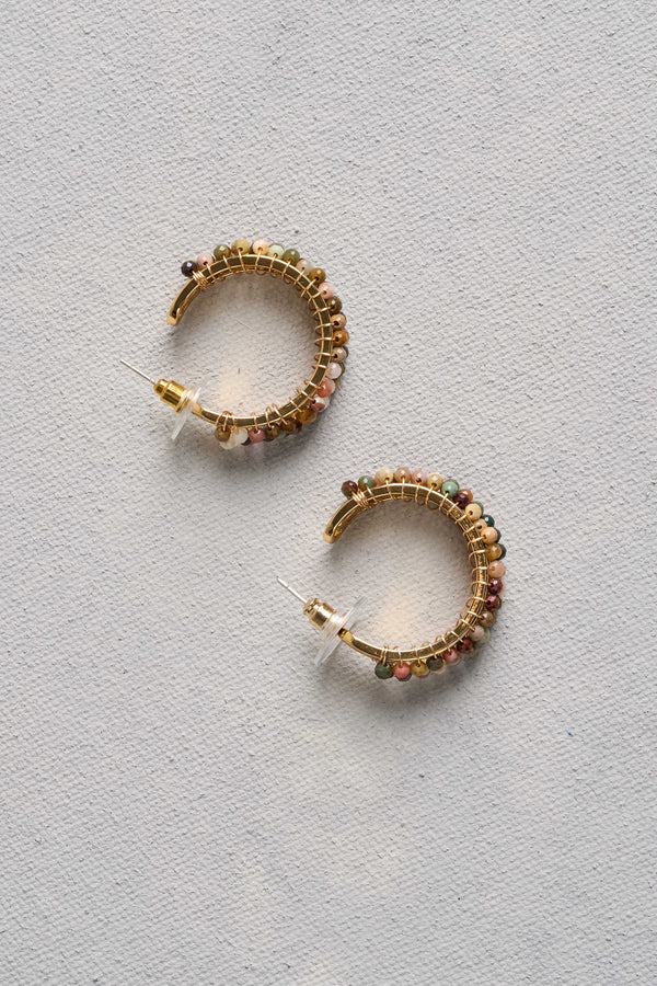 Coloured Bead Hoops - Multicolour
