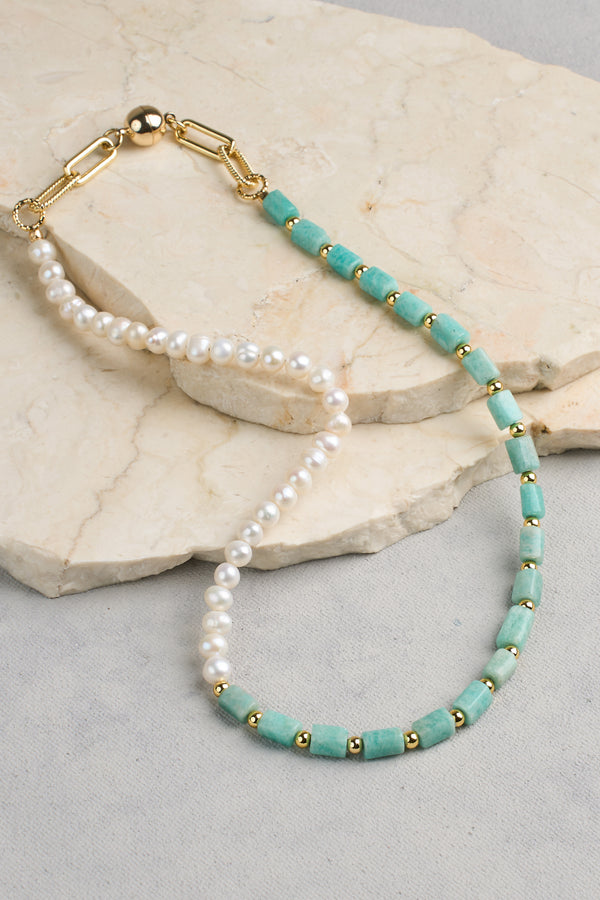 Pearl & Stone Necklace - Multicolour