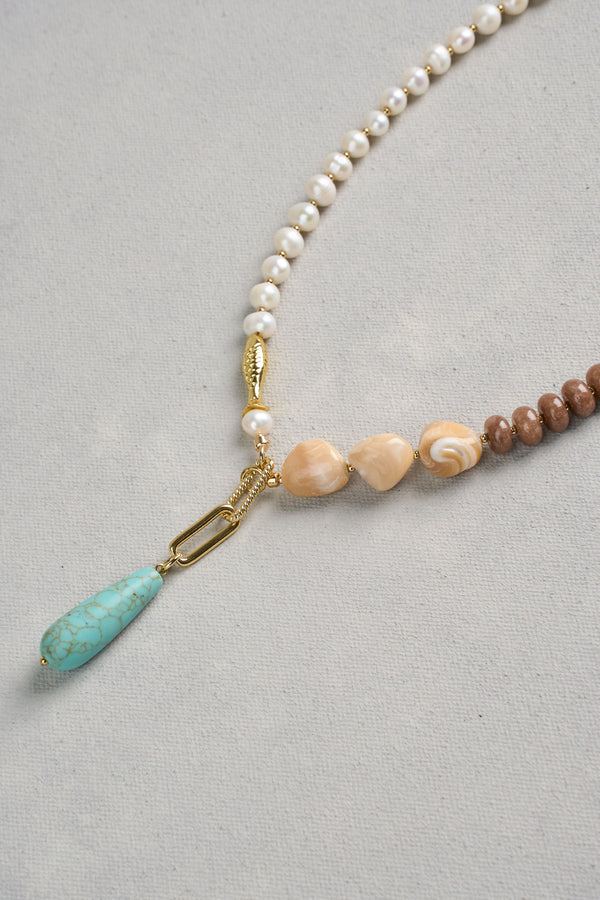 Stone Pendant Necklace - Multicolour