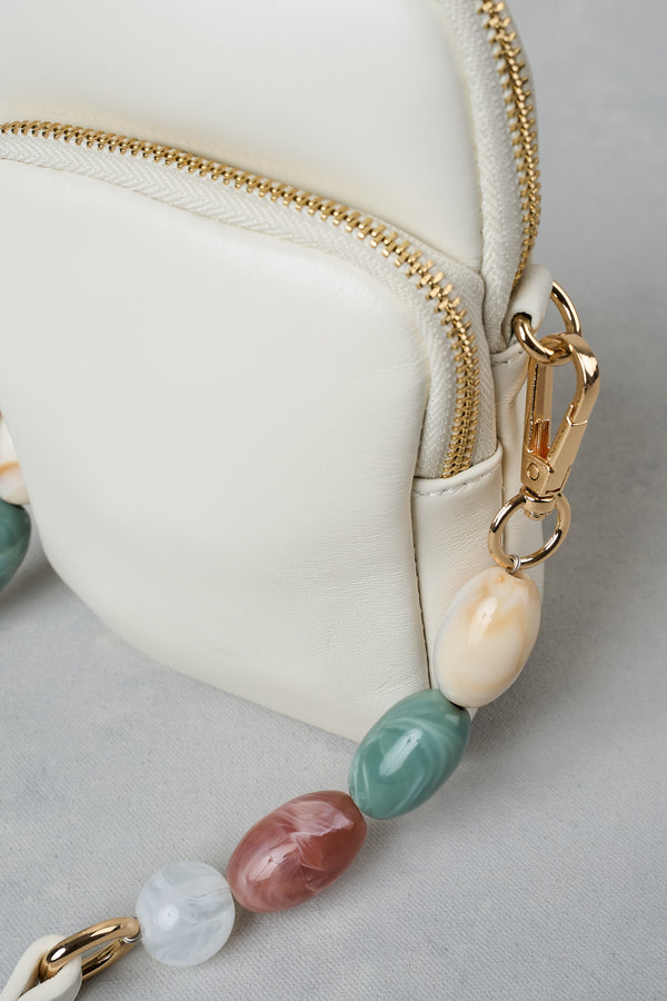 Beaded Phone Bag - Cream