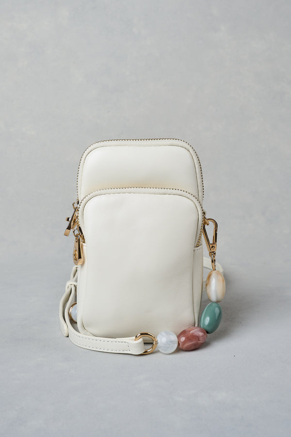 Beaded Phone Bag - Cream