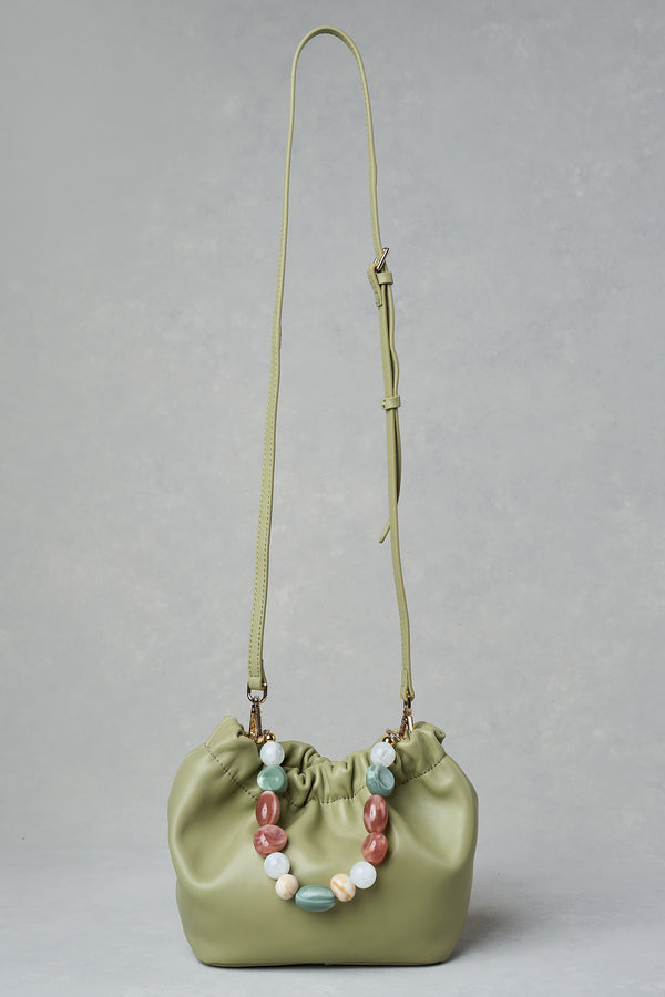 Beaded Shoulder Bag - Sage