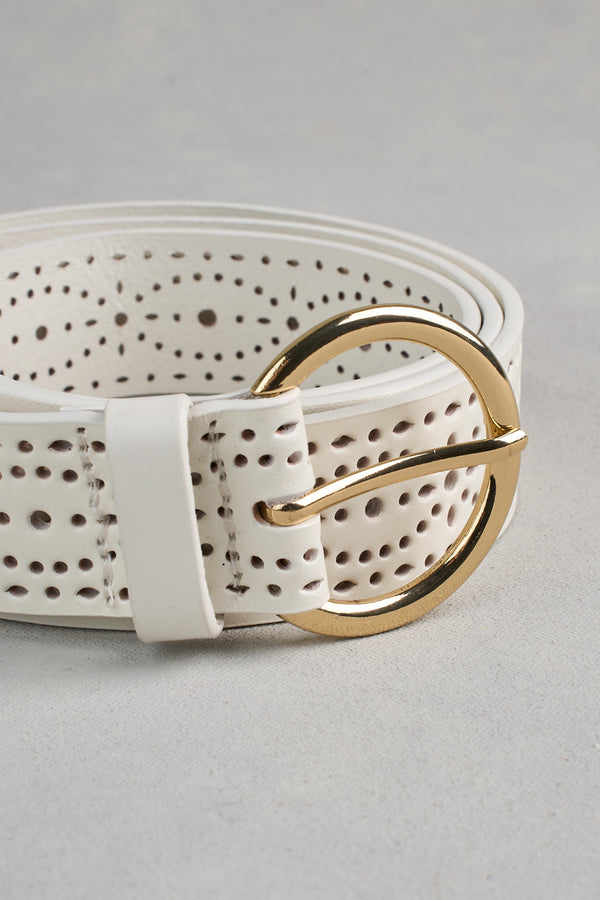 Cutwork Belt - White