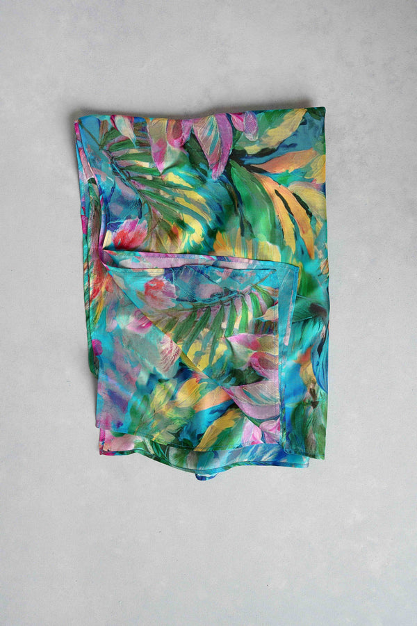 Vibrant Palm Scarf Square - Multicolour