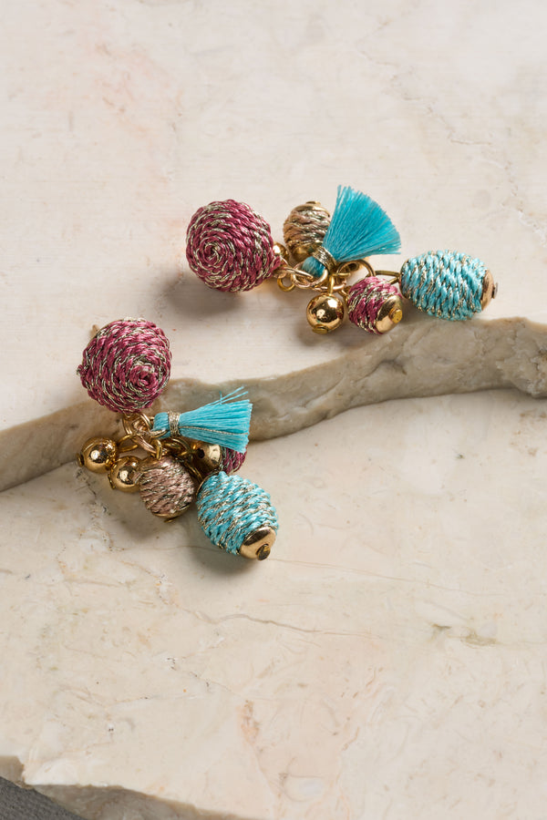 Multi Bead Earrings - Multicolour