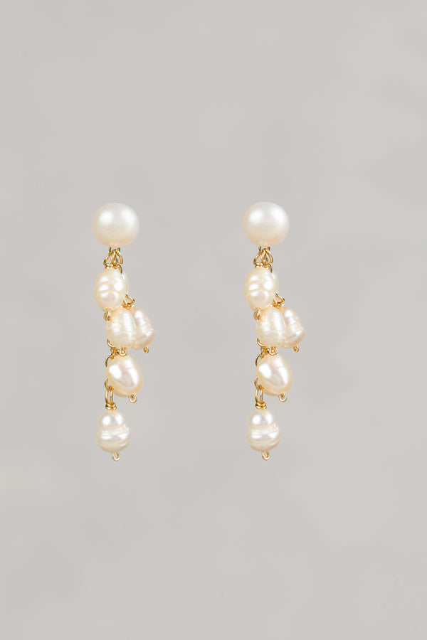 Pearl Jumble Earrings - White