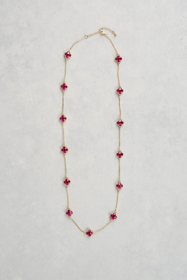 Clover Necklace - Pink