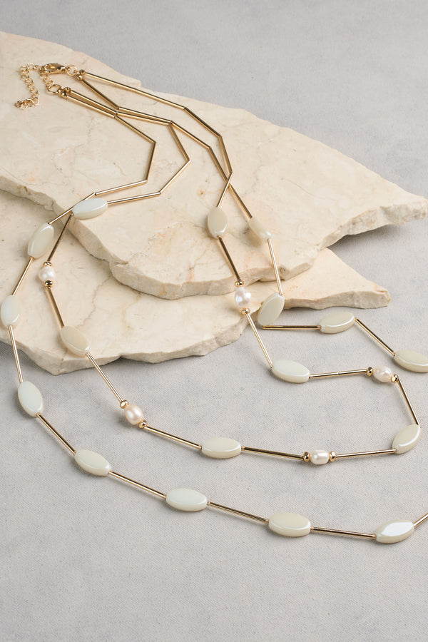 Long Layered Necklace - Gold