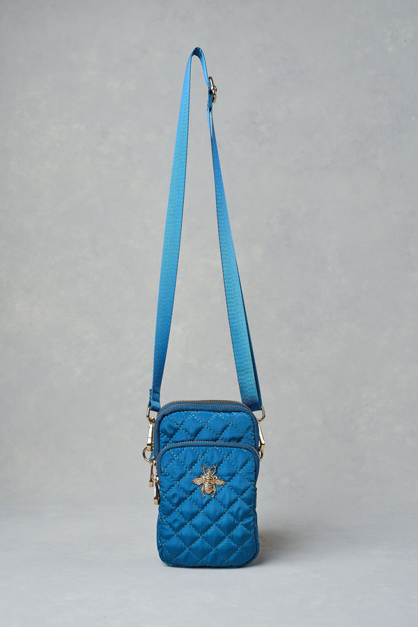 Quilted Phone Bag - Mid Blue