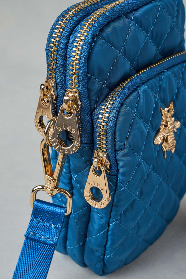 Quilted Phone Bag - Mid Blue