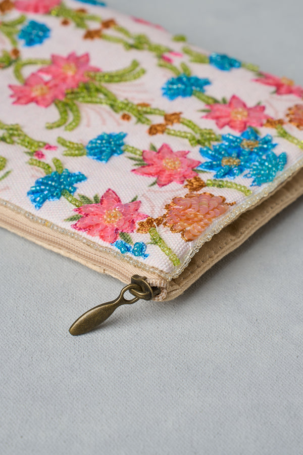 Floral Border Cos Bag - Multicolour