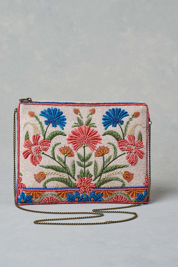 Floral Beaded Clutch - Multicolour
