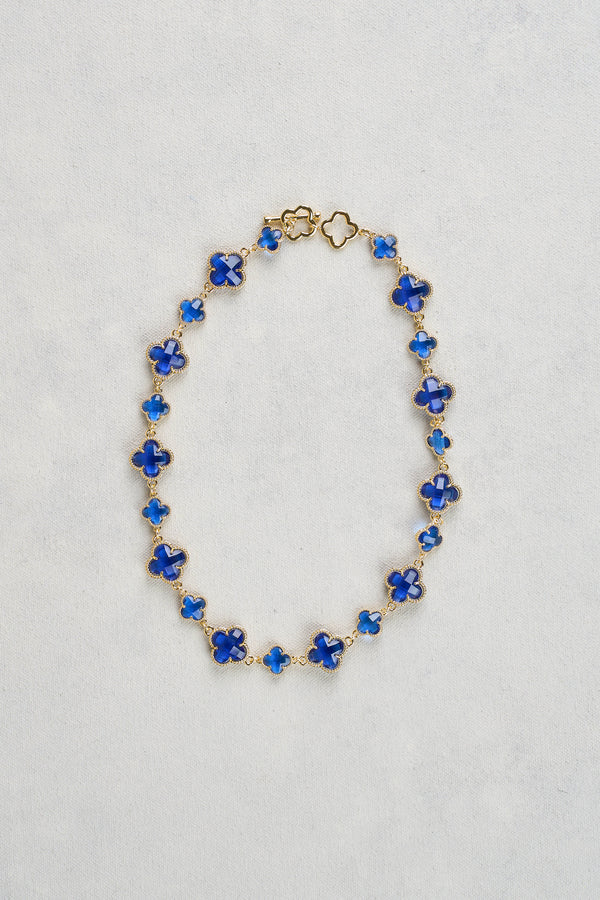 Short Clover Necklace - Blue