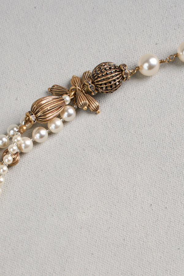 Layered Pearl Necklace - Cream