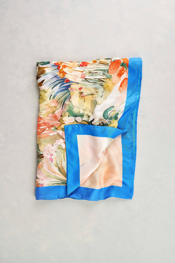 Scenic Print Square Scarf - Multicolour