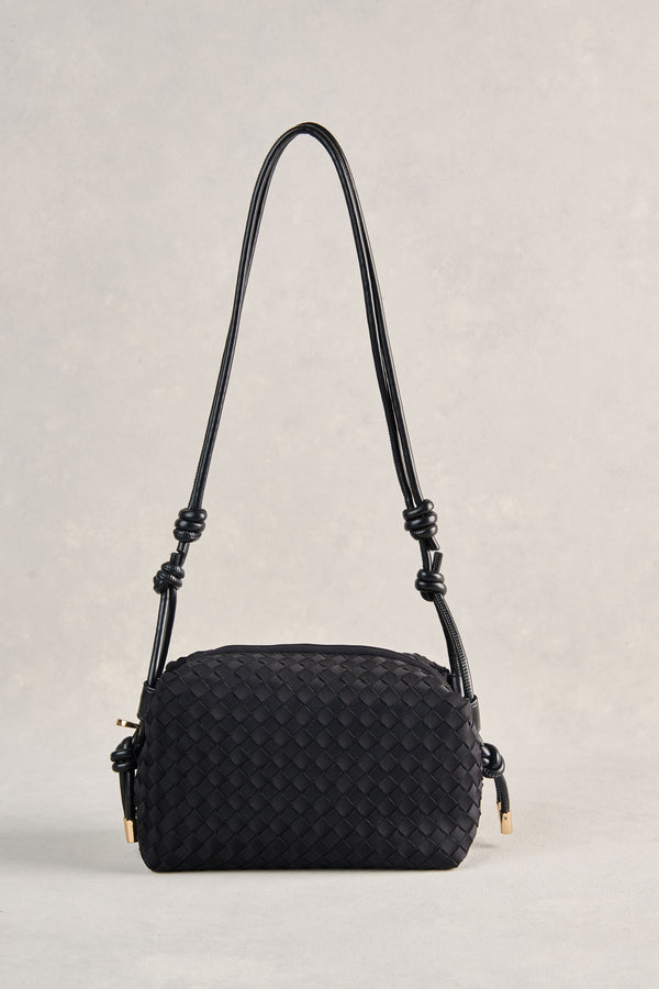 Woven Crossbody Bag - Black
