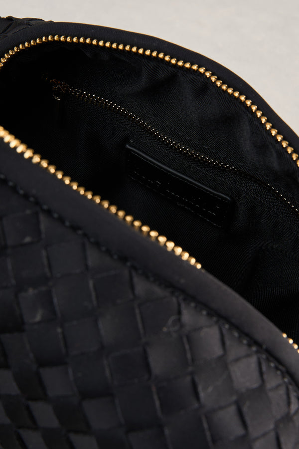Woven Crossbody Bag - Black
