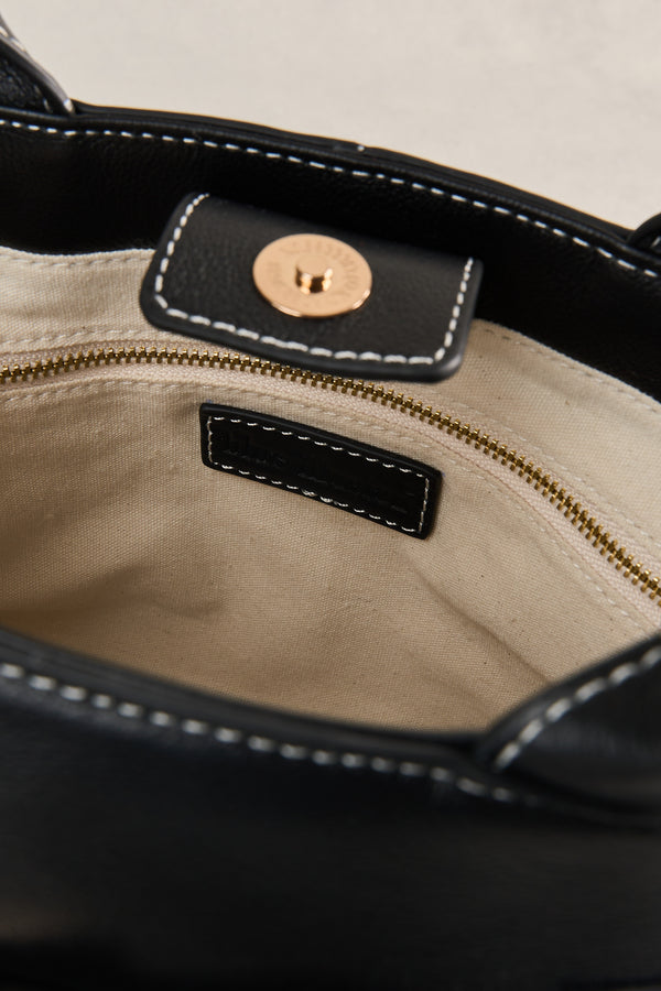 Buckle Detail Tote - Black