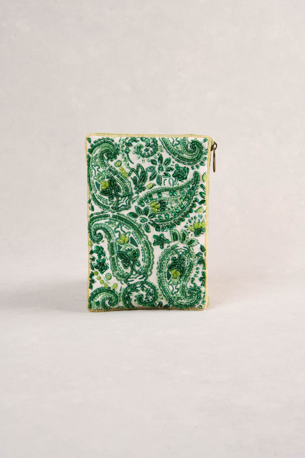 Paisley Print Cos Bag - Green