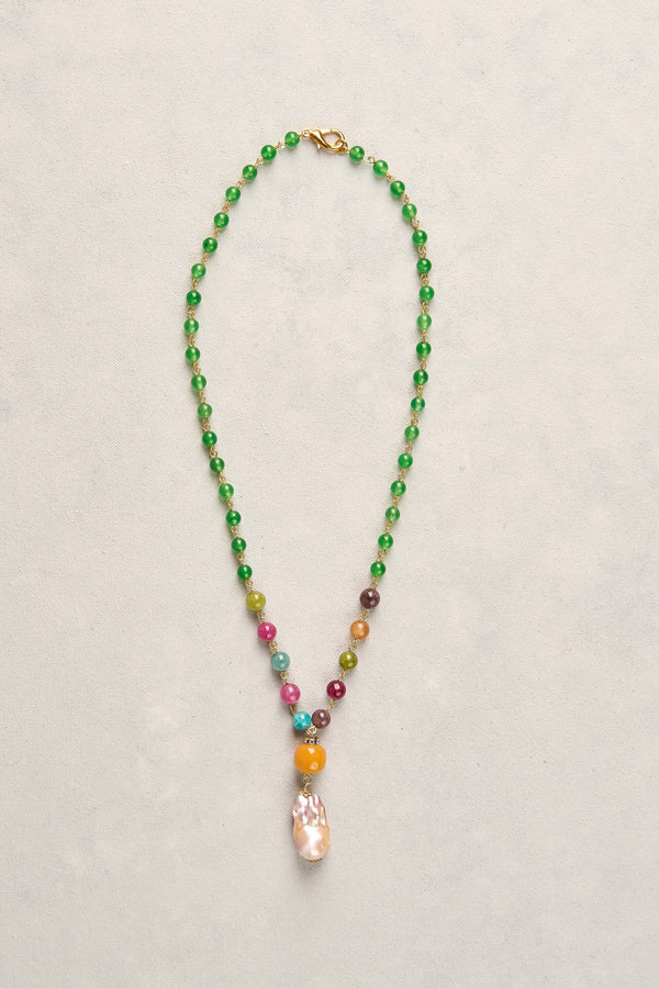 Pearl Pendant Necklace - Multicolour
