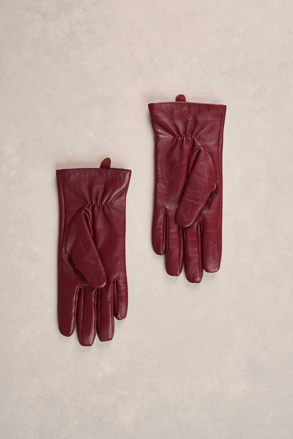 Leather Gloves - Wine