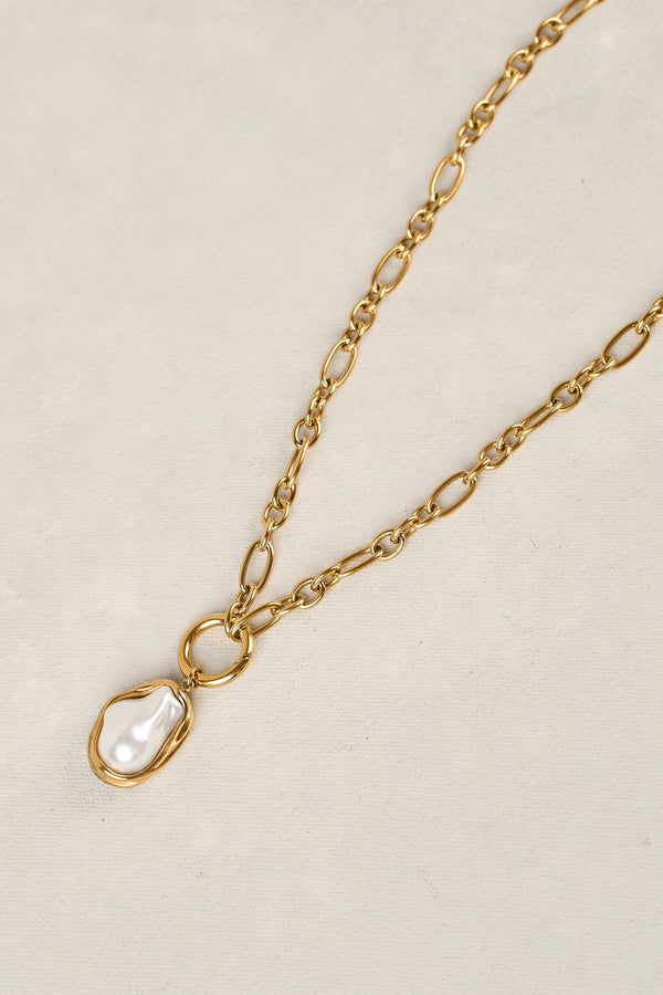 Organic Pendant Necklace - Gold