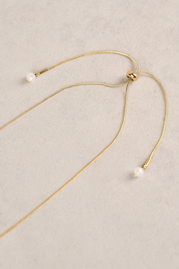 Stone Pendant Necklace - Light Pink