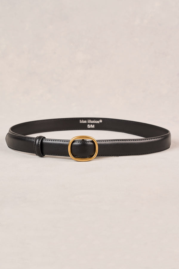 Oval Buckle Belt - Black