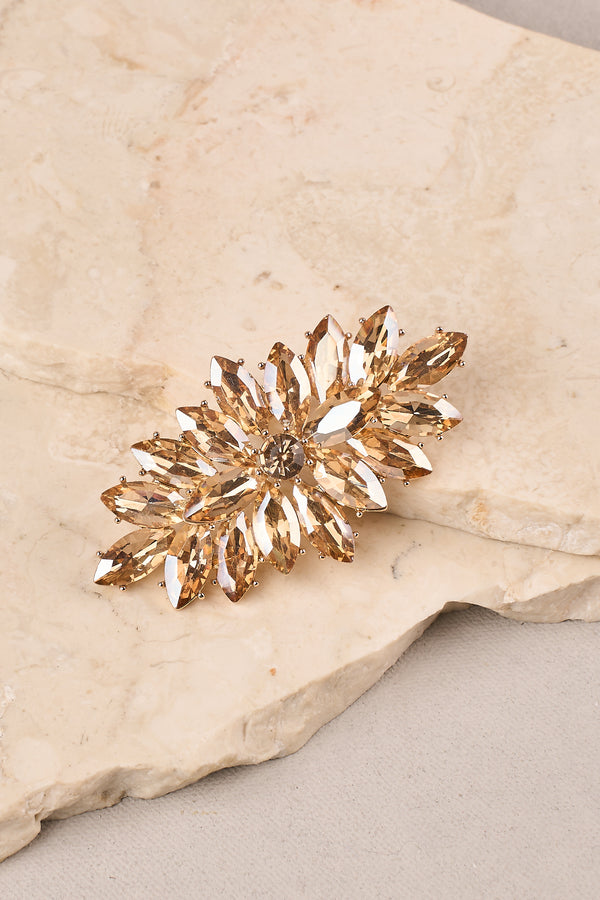 Crystal Brooch - Champagne