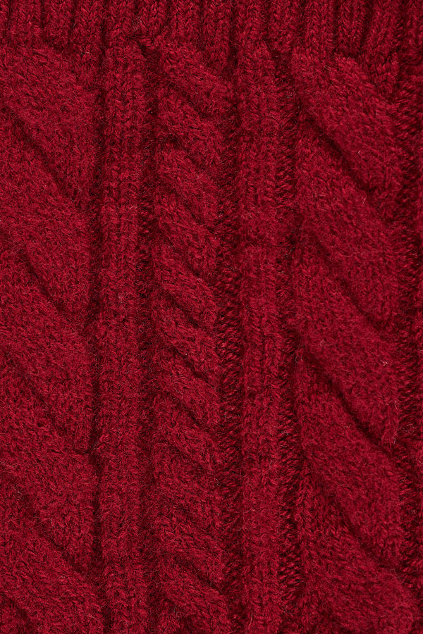 Catriona Cable Mittens - Red