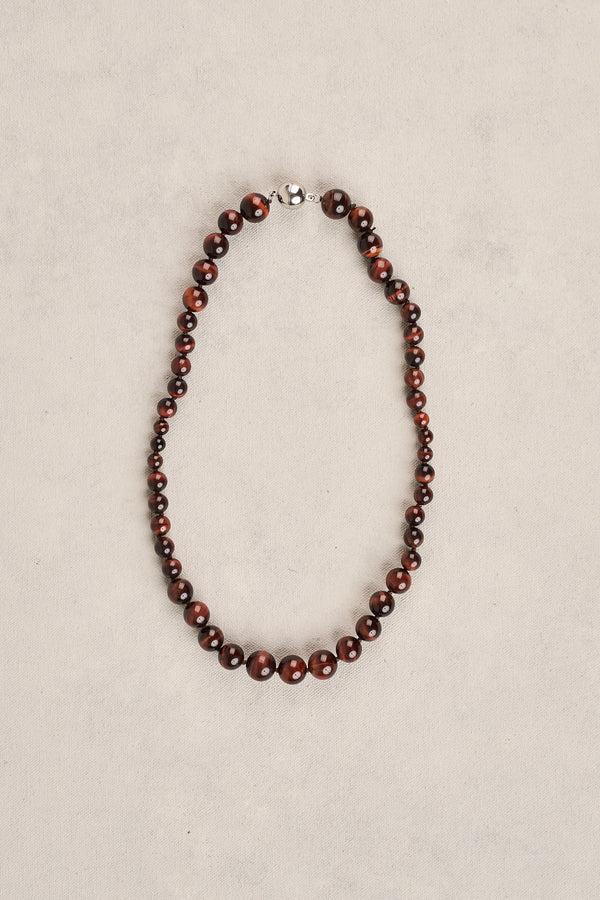 Cat’s Eye Beaded Necklace - Chocolate