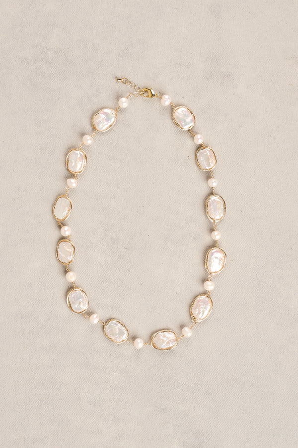 Freshwater Pearl Necklace - Gold