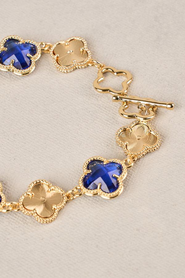Multi Clover Bracelet - Blue