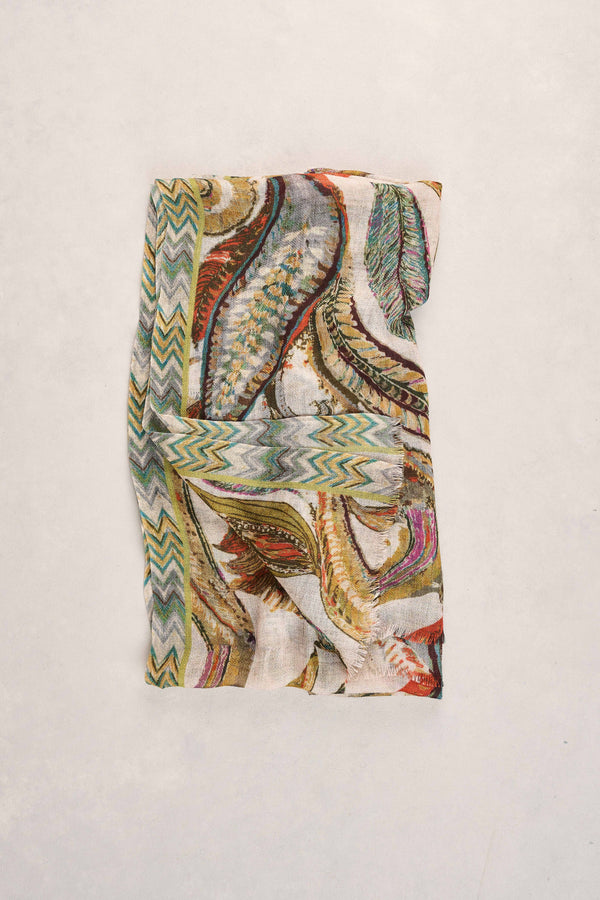 Feather Paisley Scarf - Multicolour
