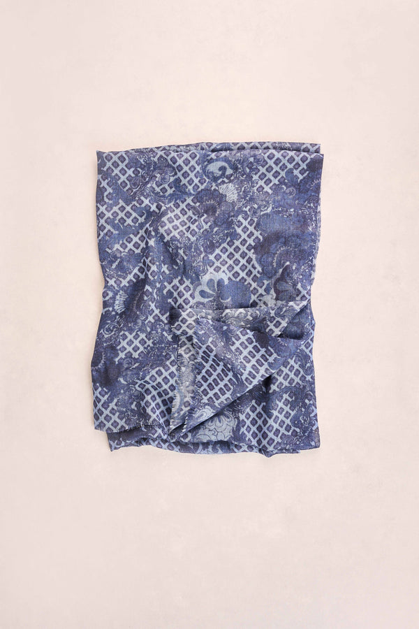 Floral Damask Scarf - Ink