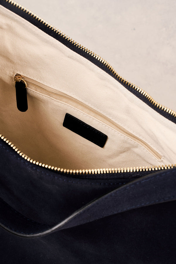Ebony Suede Handbag - Navy