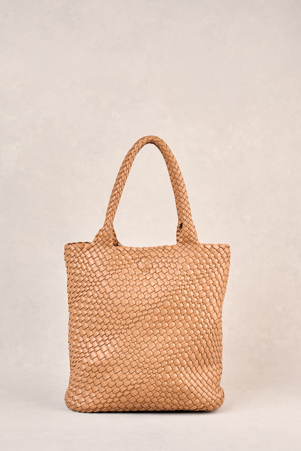 Kira Woven Tote Bag - Tan