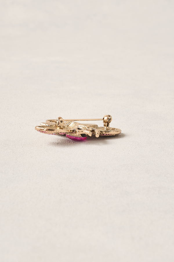 Diamante Bee Brooch - Pink