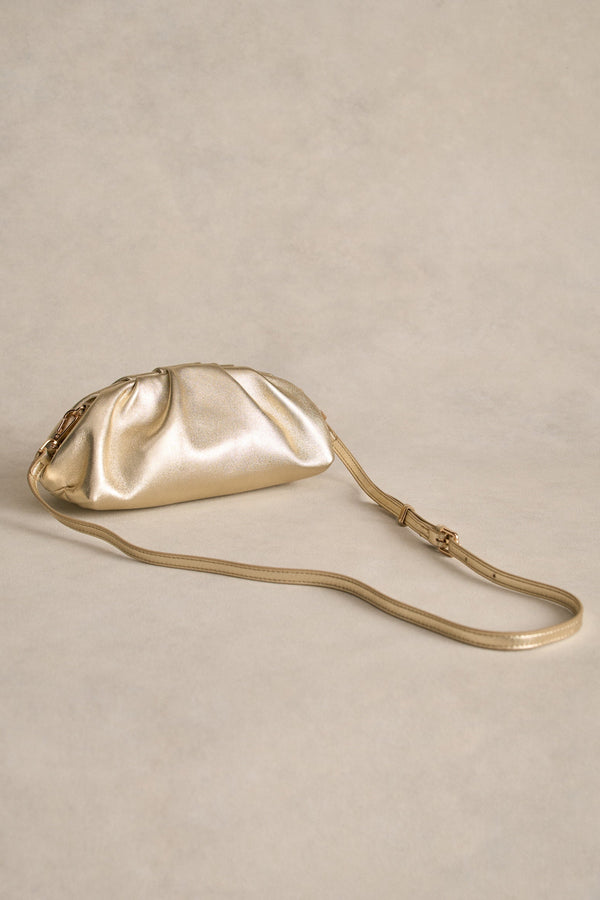 Round Clutch - Metallic Gold