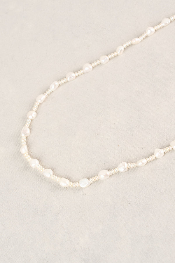 Long Freshwater Pearl Necklace - Gold