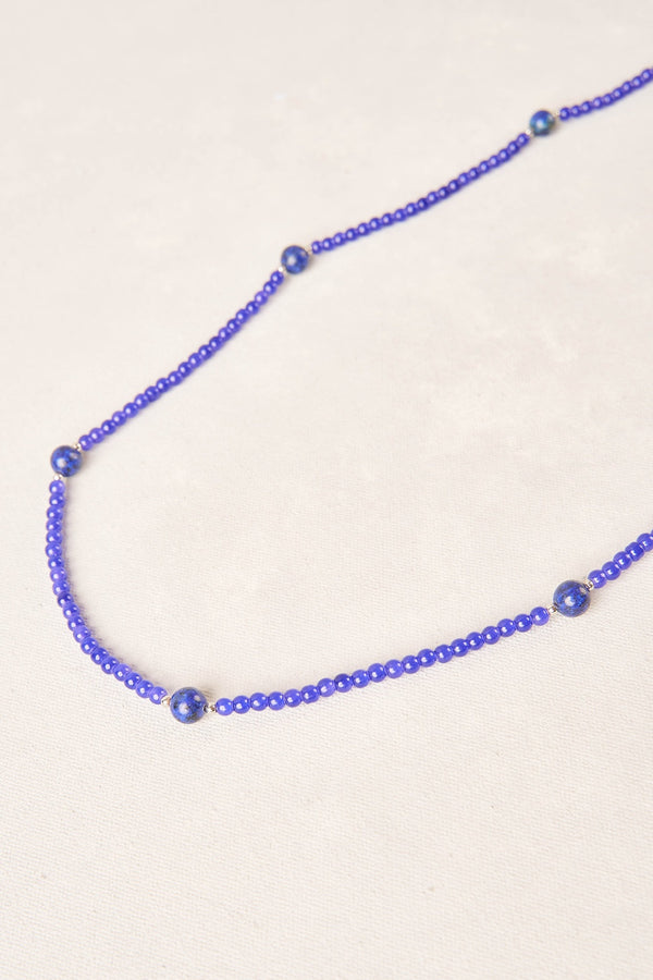 Multi Strand Bead Necklace - Blue