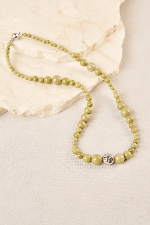 Graduate Bead Necklace - Sage