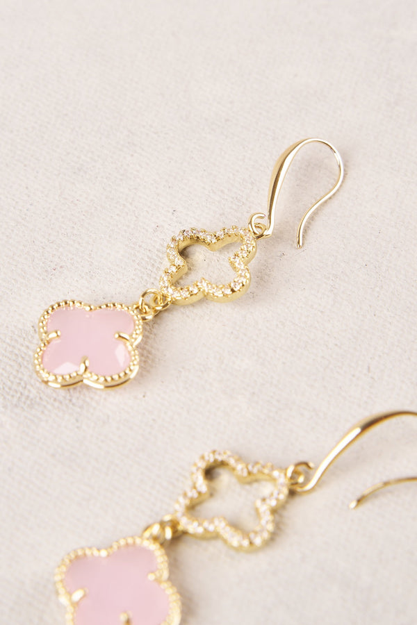 Clover Diamante Droplets - Light Pink