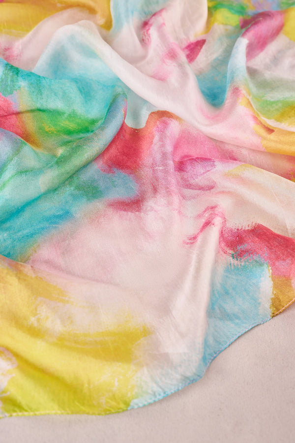 Abstract Painterly Scarf - Multicolour