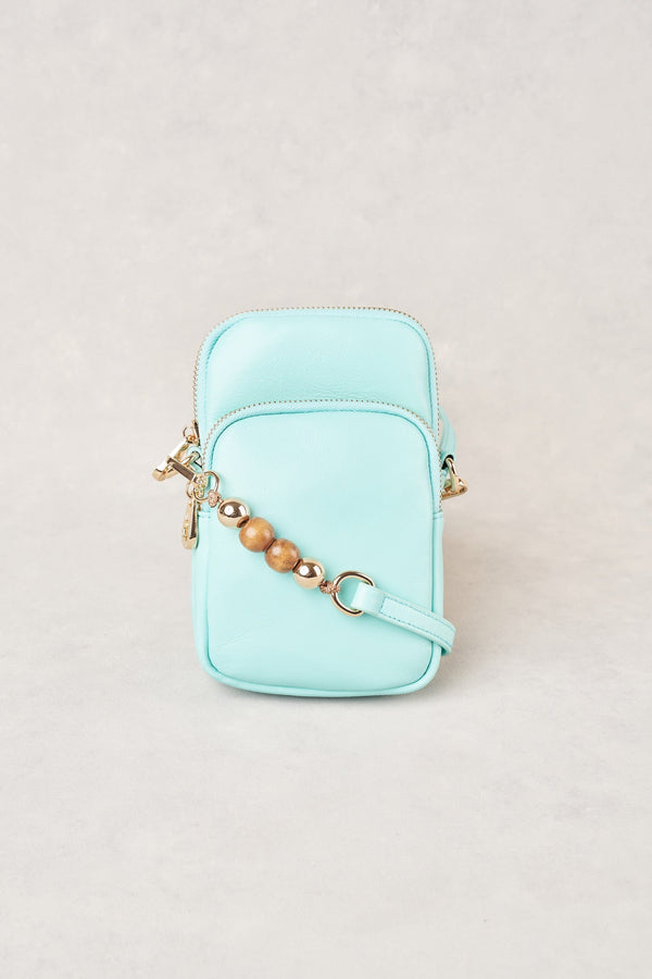 Wooden Bead Phone Bag - Teal