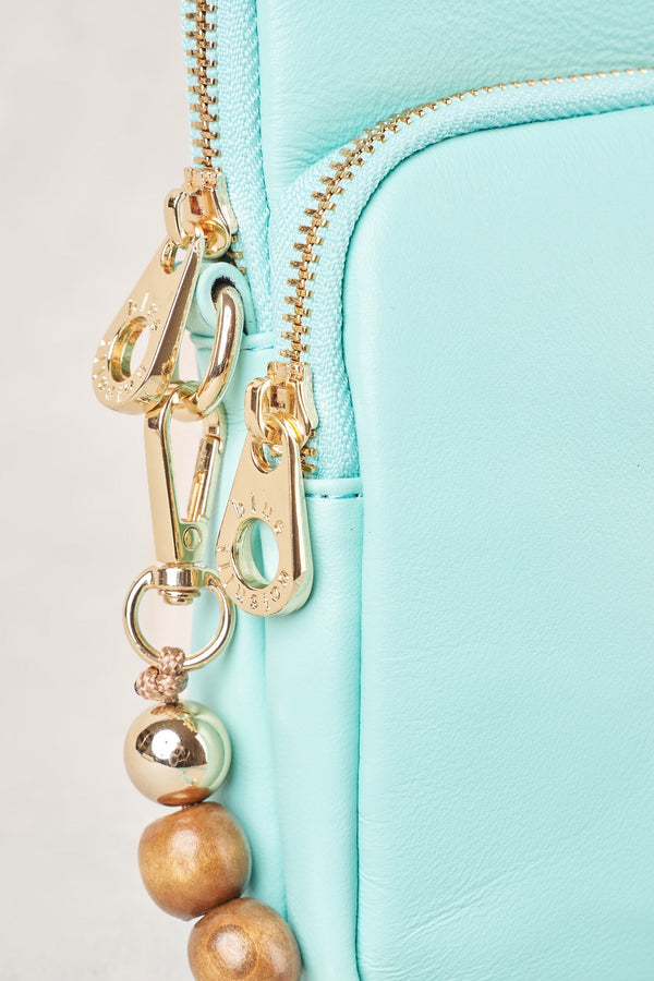Wooden Bead Phone Bag - Teal